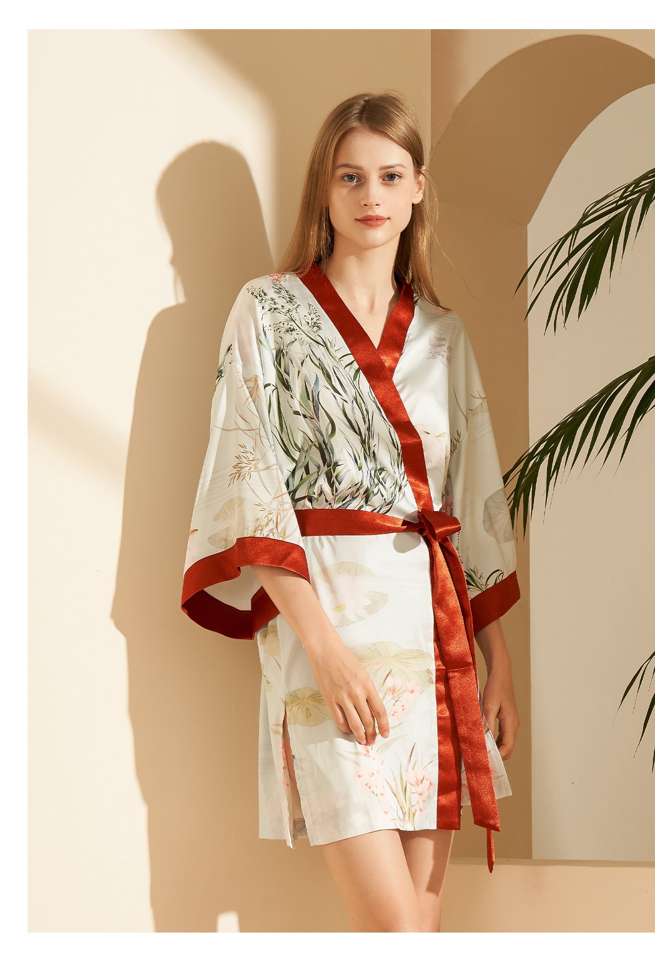 Pajamas National Style Sleep Skirt Lotus Print Sexy Sling