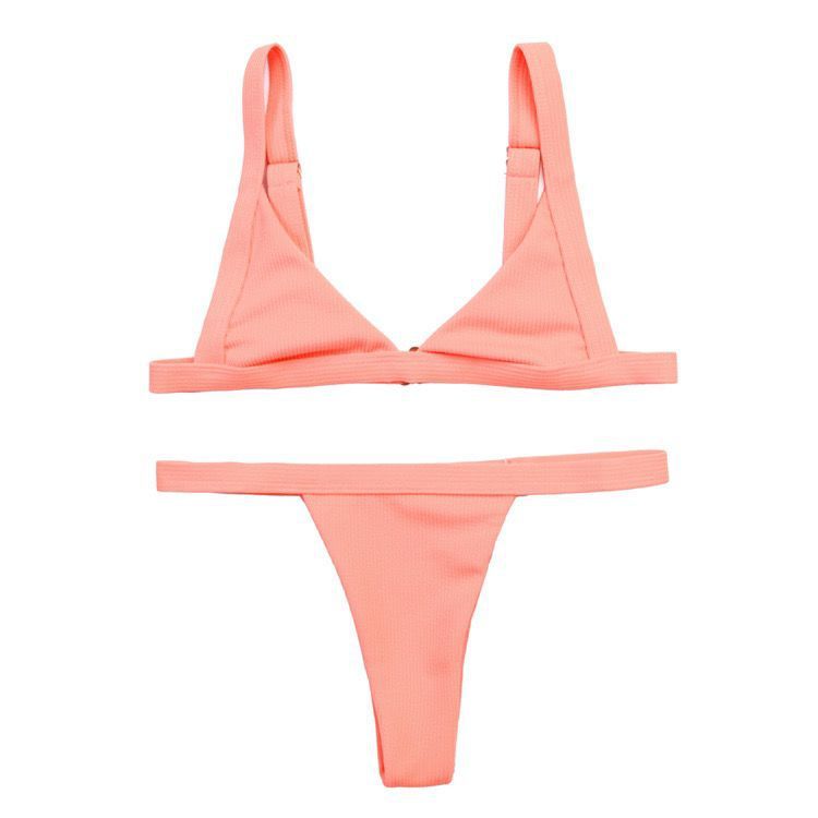 Solid Color Separate Body Swimsuit Female Multi-color Sexy Contracted Fashion Bikini