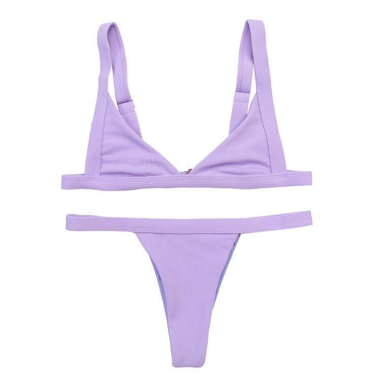 Solid Color Separate Body Swimsuit Female Multi-color Sexy Contracted Fashion Bikini