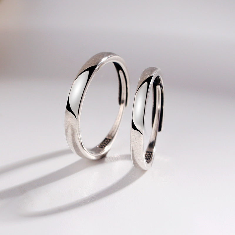 Love Oath Couple Ring Simple Special-interest Design Size Adjustable