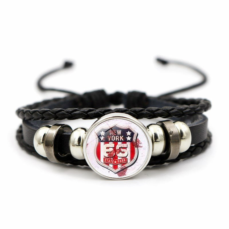 Route 66 bracelet Stone hand-woven bracelet