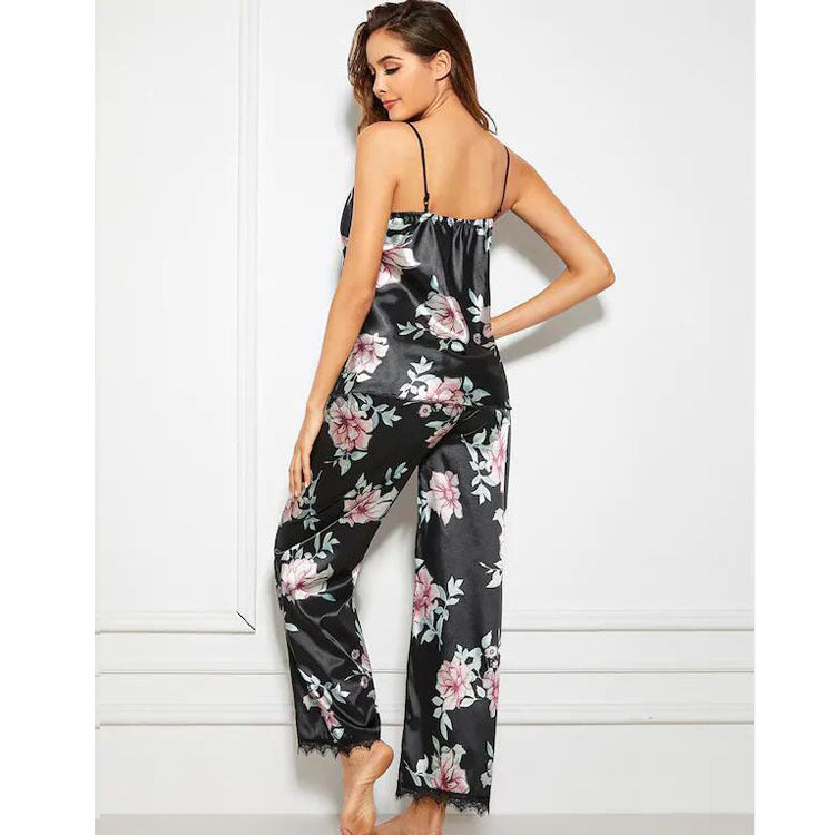 Suspender pajamas sleep pants lace