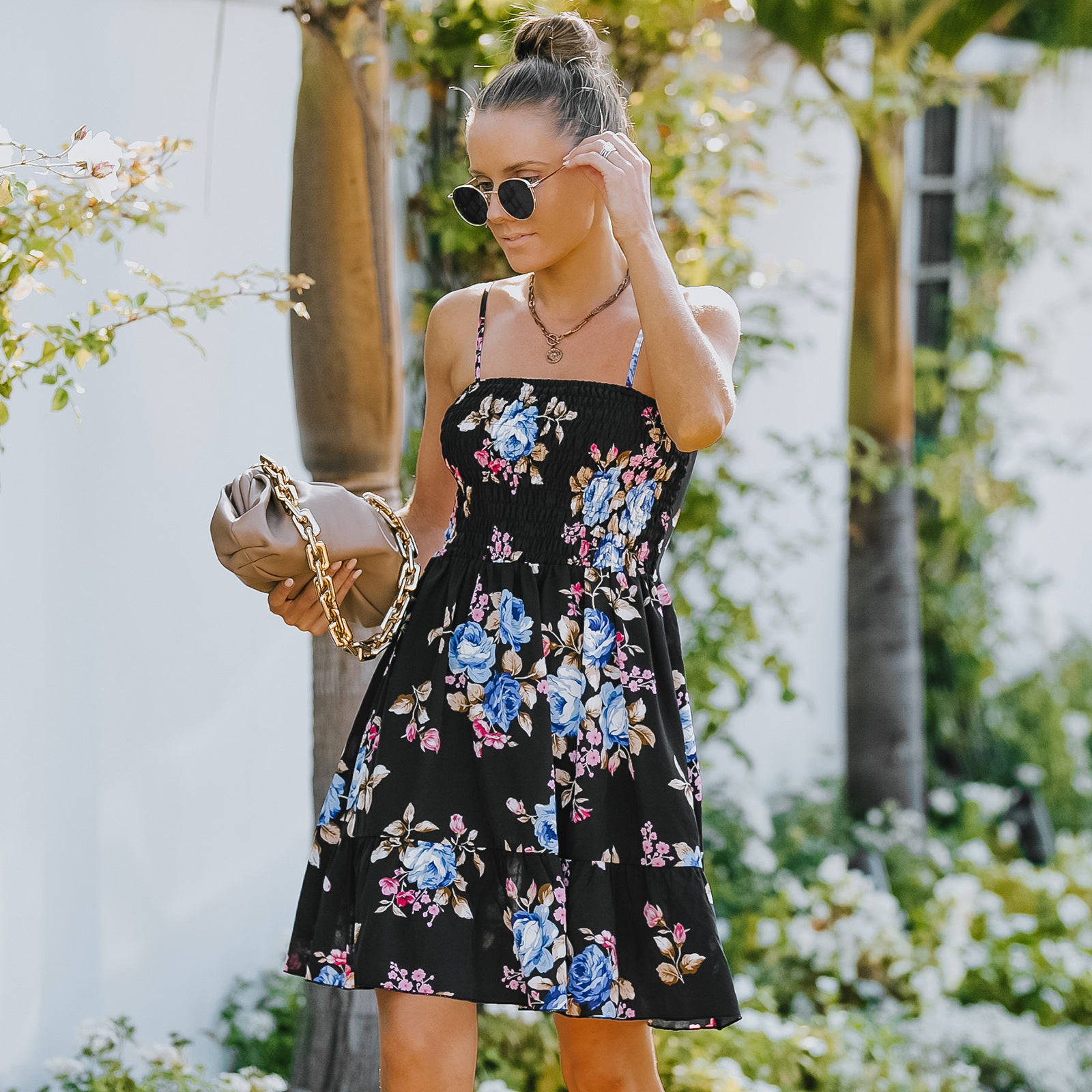 Summer New Style Inner Printed Suspender Skirt Dress