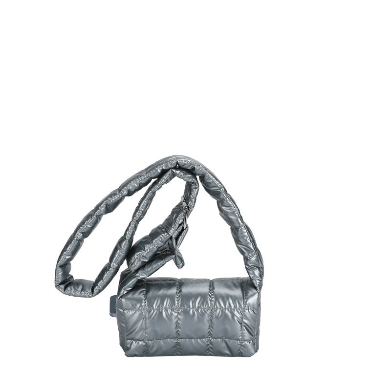 Women's Retro Solid Color Embroidered Square Plaid Crossbody Bag