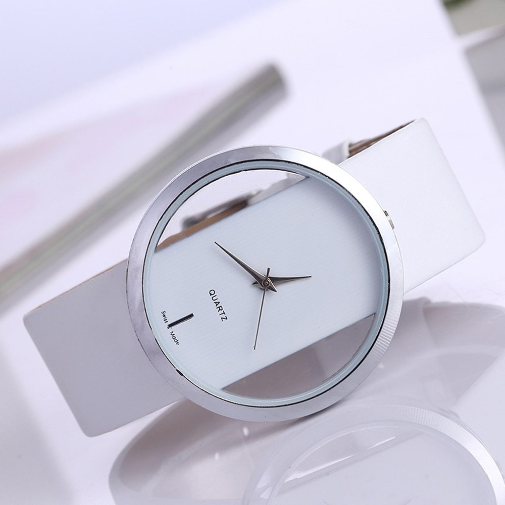 Transparent hollow personality ladies watch