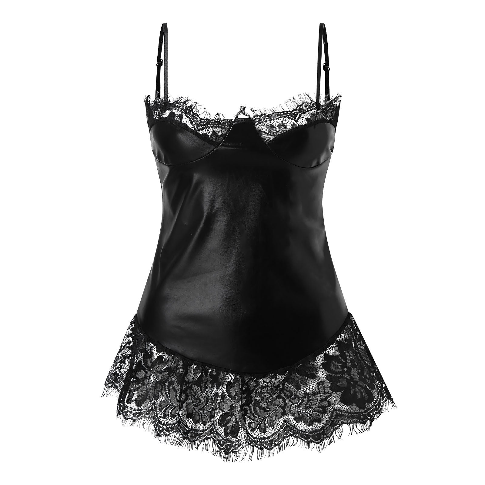 Sexy Women's Pajamas With Sling Checked Nightdress