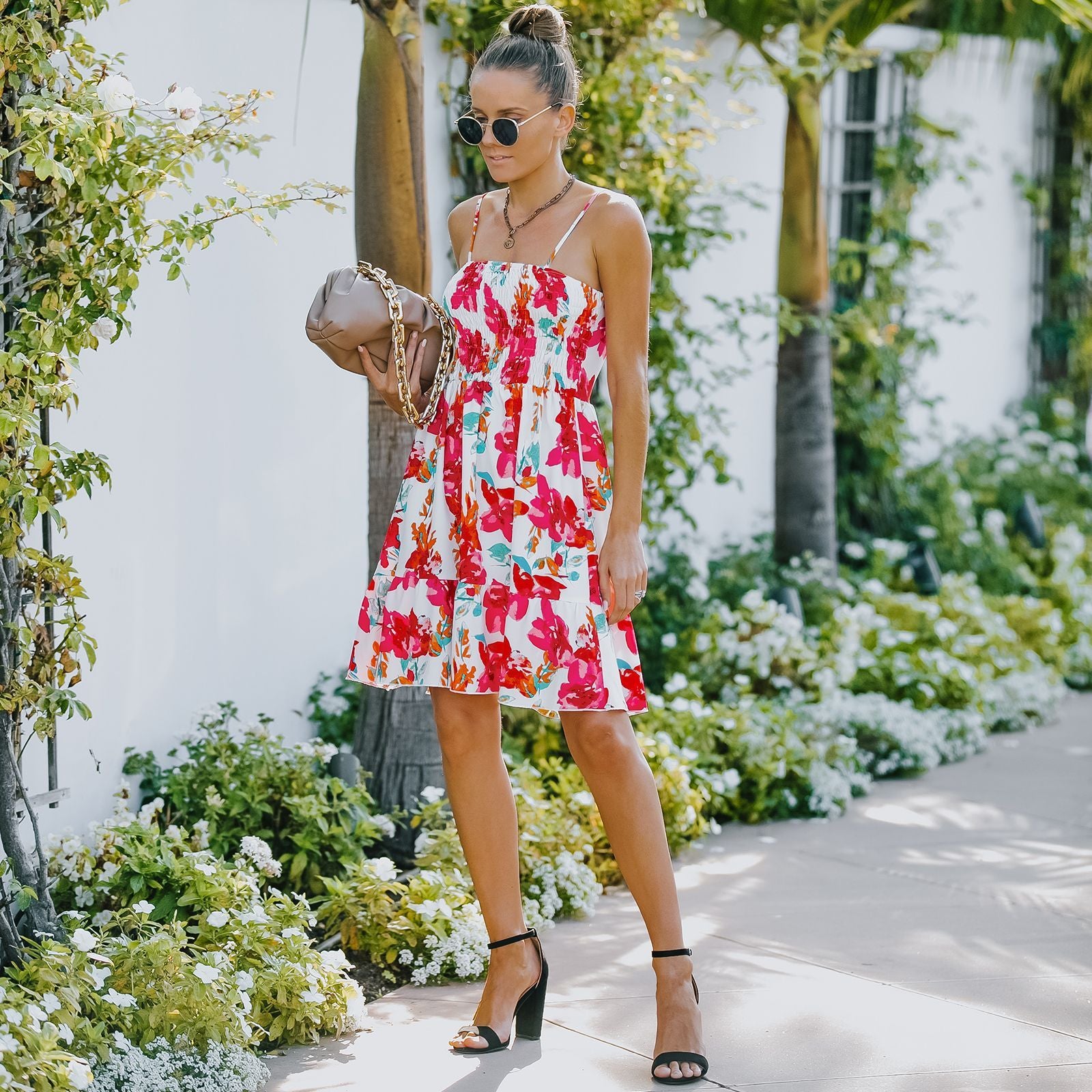 Summer New Style Inner Printed Suspender Skirt Dress