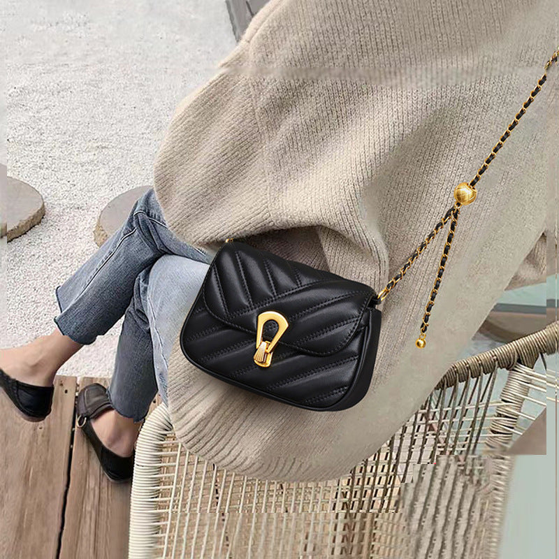 Summer Rhombus Chain Niche Advanced Texture Shoulder Messenger Bag