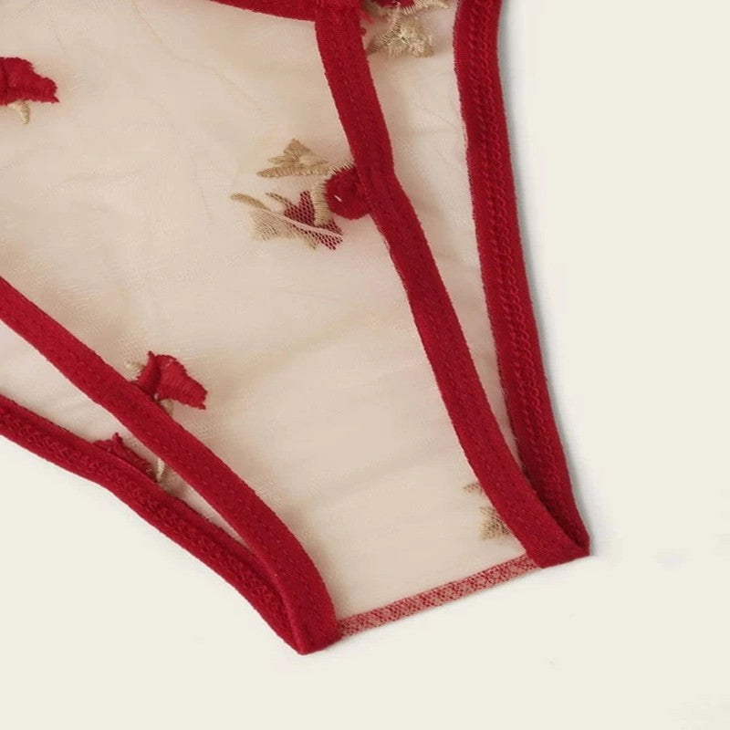 Sexy See-through Lace Split Bikini Two-piece Set