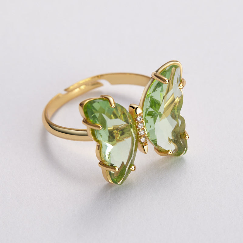Gradient Butterfly Ring Female Personality Trendy INS Female Ring