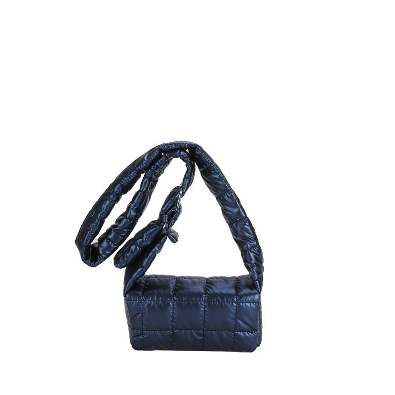 Women's Retro Solid Color Embroidered Square Plaid Crossbody Bag