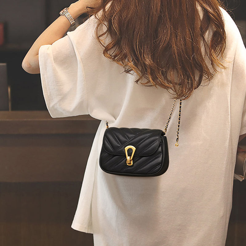 Summer Rhombus Chain Niche Advanced Texture Shoulder Messenger Bag